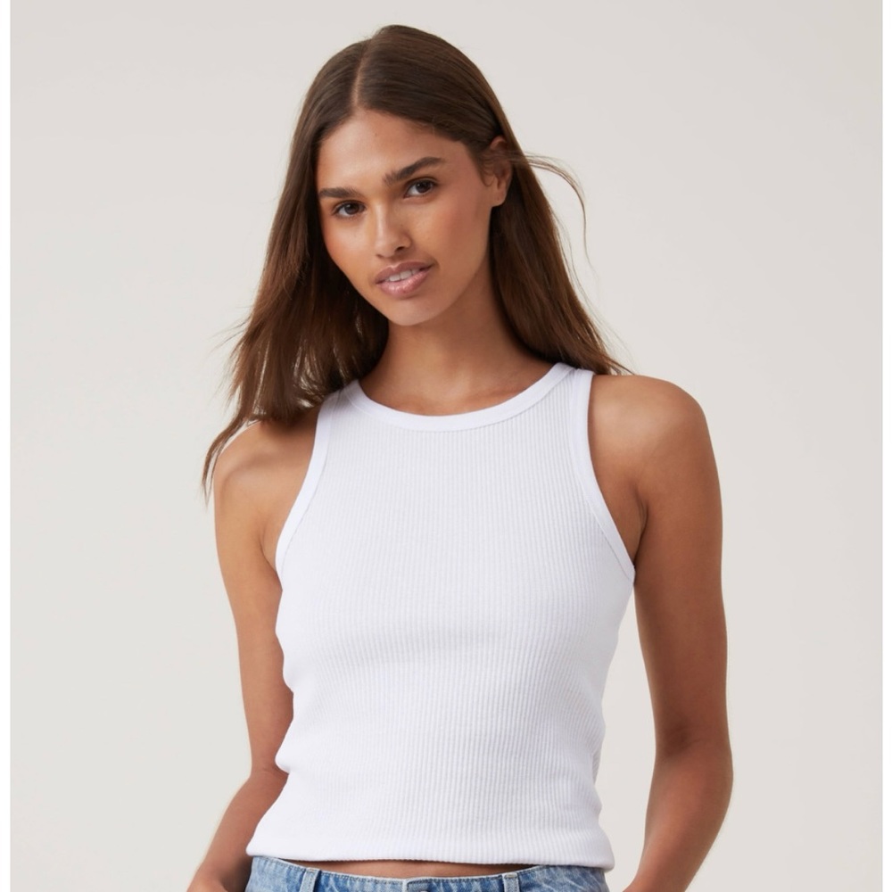 Cotton On ribbed high neck tank top.